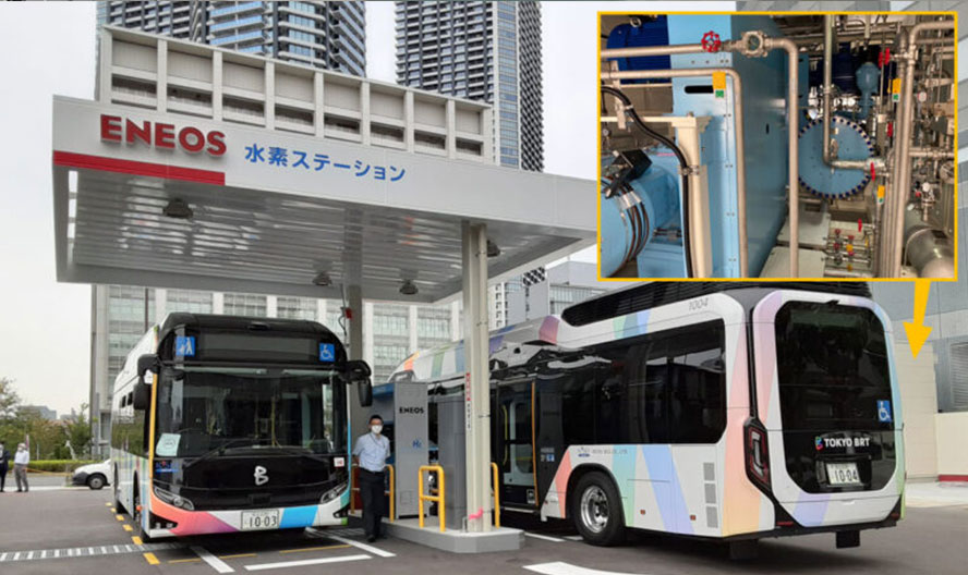 PDC’s compression systems serve a fleet of Tokyo city hydrogen fuel cell buses at the Tokyo Summer Olympic Games 2021.